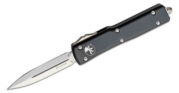 Microtech 147-10 UTX-70 AUTO OTF Knife 2.41" Stonewashed Double Edge Dagger Blade, Black 147-10