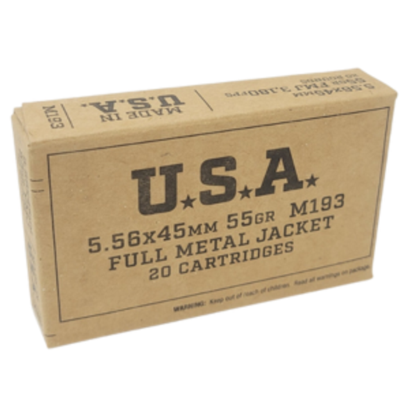 Winchester USA 5.56 Nato 55 Grain M193 - 20Rd Box