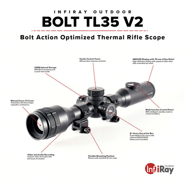 IRAY USA - BOLT TL35 V2 Thermal Weapon Sight 384x288 35mm
