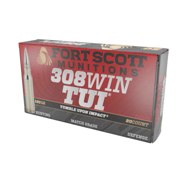 Fort Scott Munitions - .308 Win - 150 Grain - Tumble Upon Impact (TUI) Brass - Solid Copper Spun - 20Rd - Solid Copper Spun (308-150-SCV2)