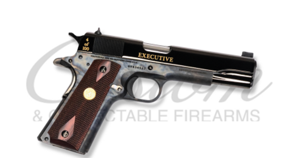 Custom & Collectable Firearm - COLT - 1911 - "Executive" - .45ACP - High Polish DLC Coating - 24KT Gold Inlay