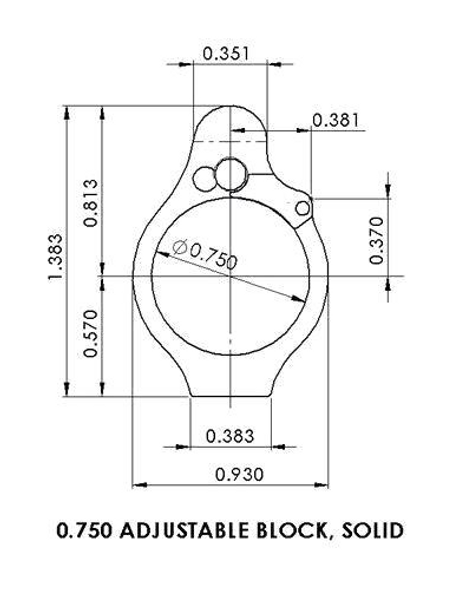 Superlative Arms .750" Adjustable Gas Block, Bleed Off - Solid, Stainless Steel, Matte Finish