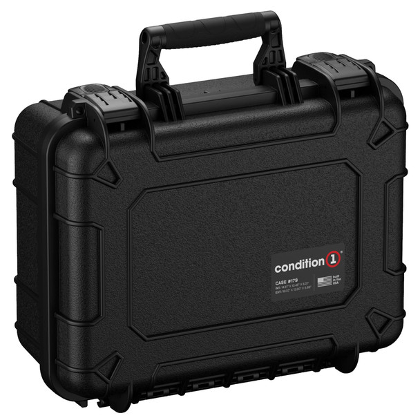 Condition 1 - 4 Pistol Case 16" with Pre-Cut Foam 4 Slot & 13 Magazines - Black, H179BKF10755-4AC1