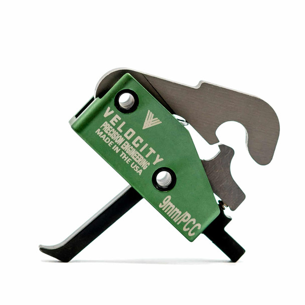 Velocity Precision 9mm PCC Single Stage Trigger - Fits AR-15/MPX - Straight with Finger Stop