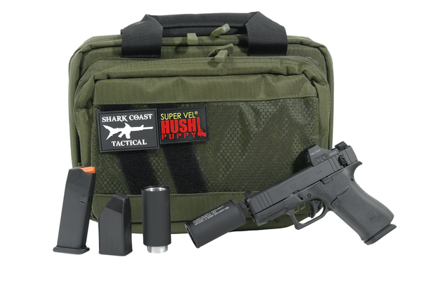 Glock 43X Hush Puppy Project 9mm Pistol Bundle - Holosun 407K & Compact Model 2 Suppressor - Black, UX4350204FRNHPBLKSCT, UX4350204FRN, 810188105066