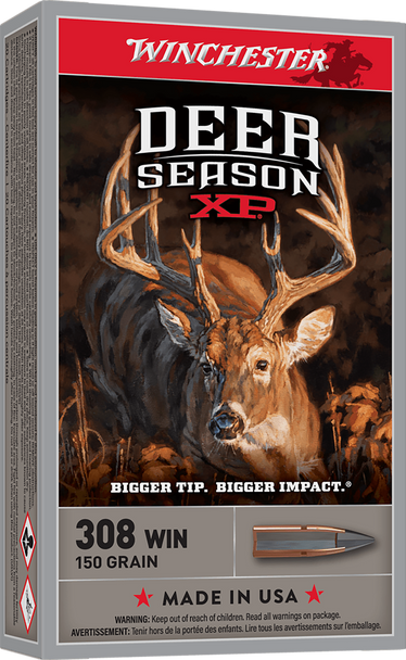 Winchester Deer Season XP .308 Win 150gr Extreme Point - 20 Rd Box, X308DS, 020892221550