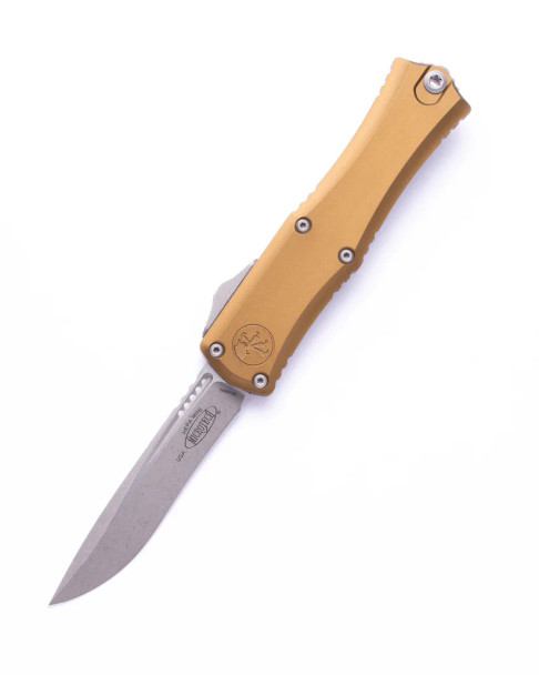 Microtech Hera II Mini Recurve - Tan Handle - Stonewash Blade, 1705M-10TA, 841768181149