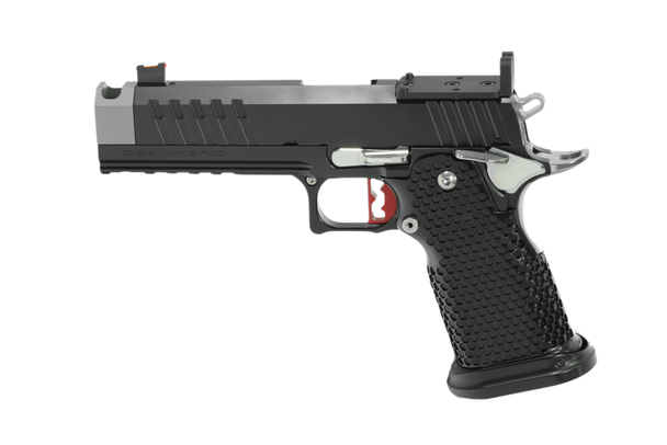 MPA DS9 TC Hybrid 9mm Pistol 4.6" Barrel - Single Port Compensator - Black & Red Trigger, DS9-TC-HYBRID-BLK-RED