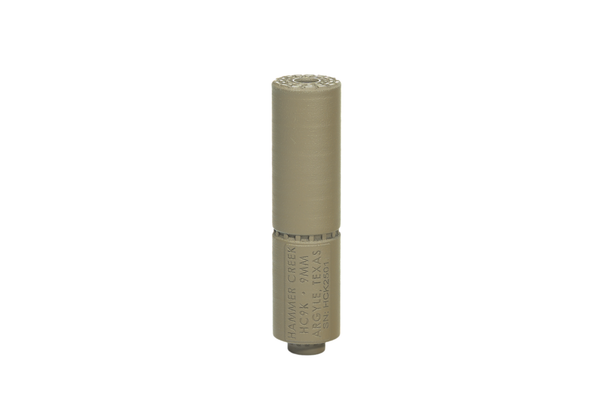 Hammer Creek HC9K Titanium 9mm Booster-less Suppressor - FDE, 121-FD