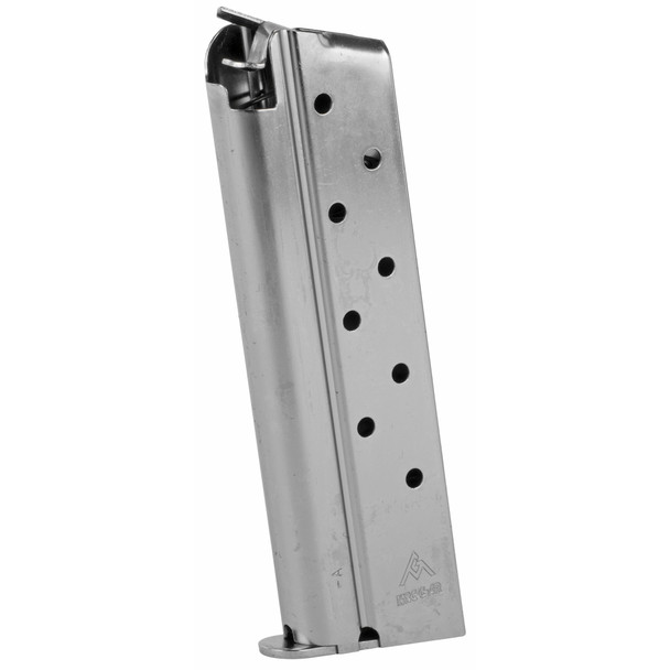 Mec-Gar USA - 1911 Nickel Finish .38 Super Magazine - 9 Rounds, MGCGOV38N, 765595105607