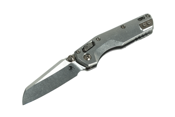 Microtech MSI Mini-RAM-LOK Titanium with Flamed Accents - Stonewash Slab Side Finish, 210M-10MS5, 841768198918