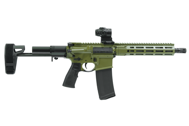 Daniel Defense DDM4 PDW 5.56 NATO Braced Pistol 10.3" Barrel - Primary Arms SLx 1x MicroPrism Gen 2 - Bazooka Green, SB-23, 818773025300