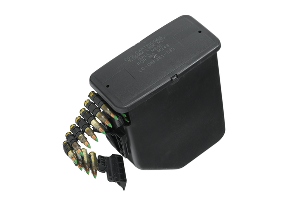 M249 / M249S SAW 200 Cartridges 5.56mm M855 Link M27 Black Polymer Drum, BP-M249-M855-LINK