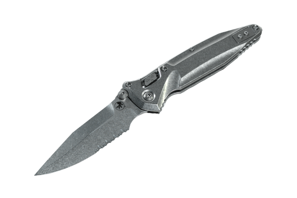 Microtech SOCOM RAM-LOK Spear Point Partial Serrated Titanium Bronze Accent - Stonewash Finish - Marifone Select, 159RL-11SMS2, 841768196754