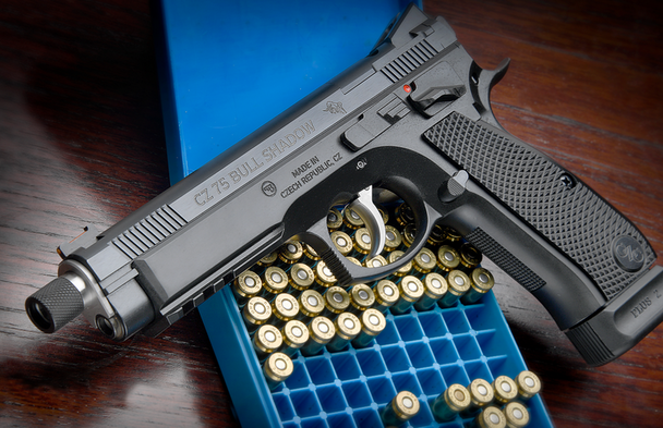 CZ Custom Shop CZ 75 SP01 HUSH Long Slide 9mm Pistol & Trijicon RMR Red Dot Optic Bundle, CZ-CUSTOM-91762-HUSH