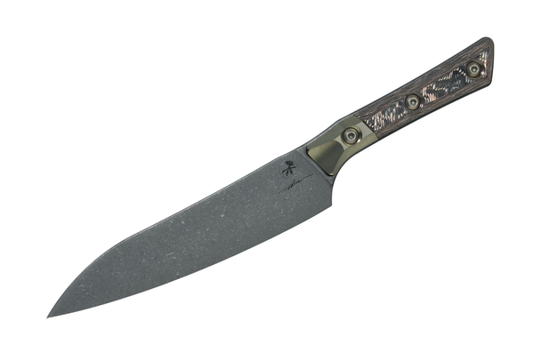 Microtech 4" Santoku Knife - Livewire Carbon Fiber - DLC Standard Signature Series, 3300B-1-DLCLWCFS, 841768199038