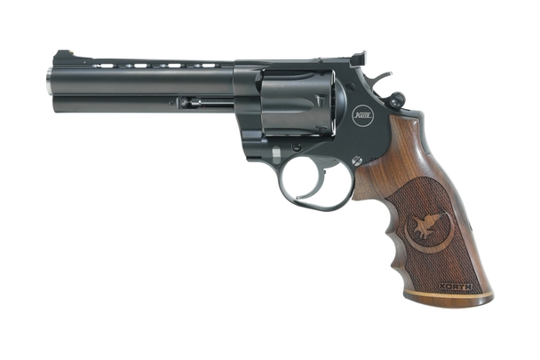 Korth Mongoose .357 Magnum / 9mm Interchangeable Cylinder Revolver 5.25" Barrel - Black DLC, 0179, 806802760179