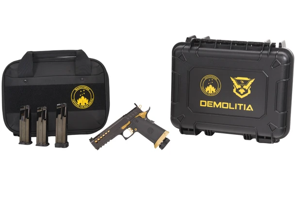 Watchtower DEMOLITIA Double Stack 1911 9mm Pistol - Ported Barrel & Optic Ready Package, DEMOLITIA-9MM-5-GLD, 810085127291