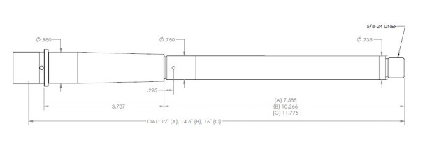 Proof Research Pre-Fit Barrel AR-Type - 338 ARC - 16" Carbon Fiber Threaded Barrel