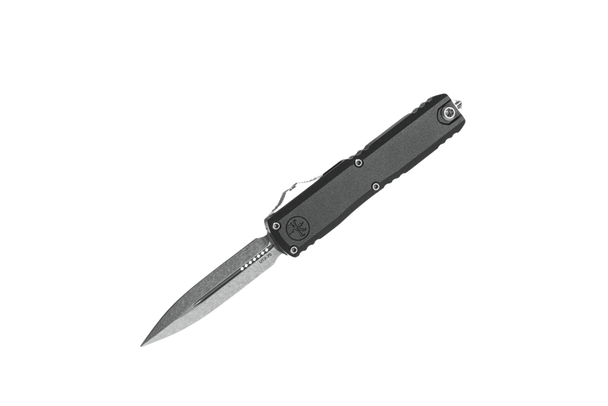 Microtech UTX-85 Gen IV D/E - Black Handle - Stonewash Blade, 11474-10, 810222580255
