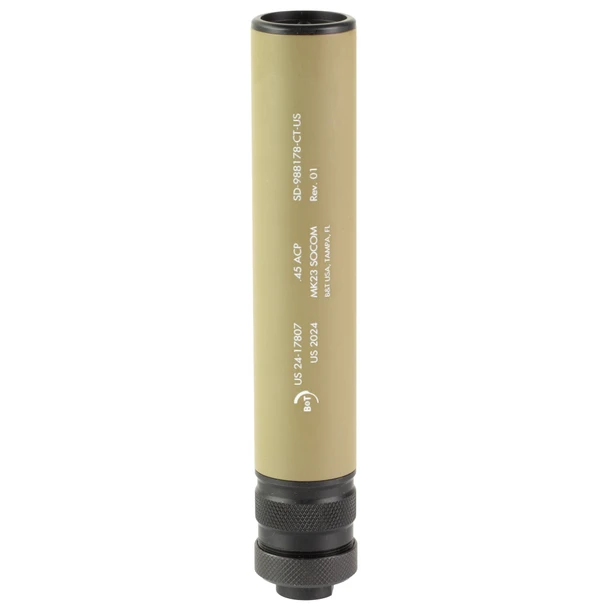 B&T HK MK23 SOCOM Coyote .45 ACP Suppressor - M16x1 RH Direct Thread, SD-987900-CT-US, 840225717457, SD-988178-CT-US