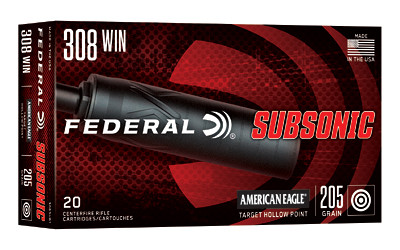 Federal American Eagle Subsonic 308 win 205gr Target Hollow Point - 20 Rounds