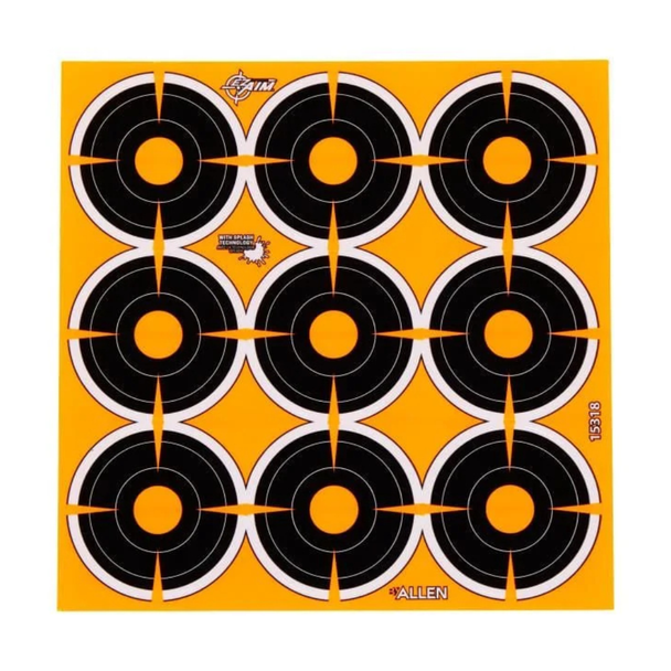 EZ-AIM Splash Adhesive Target 2" Pack - Black/Orange 12 per pack