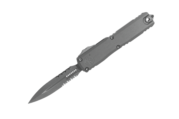 Microtech Ultratech Gen IV D/E Partial Serrated - Natural Clear Anodized - Apocalyptic Blade - Apocalyptic Blade, 11224-11APNC, 810222586035