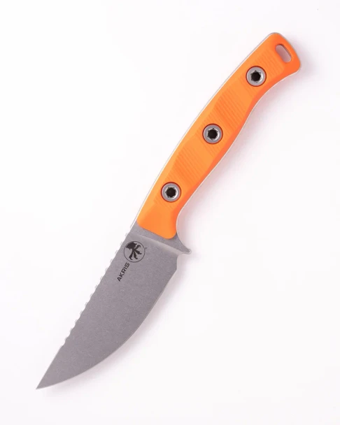 Microtech Akris - Ember G-10 Handle - Stonewash Standard - Black Kydex Sheath, 95-10EM-5, 810222584833