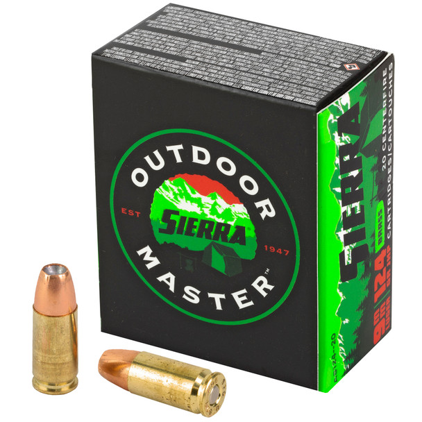 Sierra Bullets Outdoor Master - 9MM 124Gr JHP - 20 Rds 
