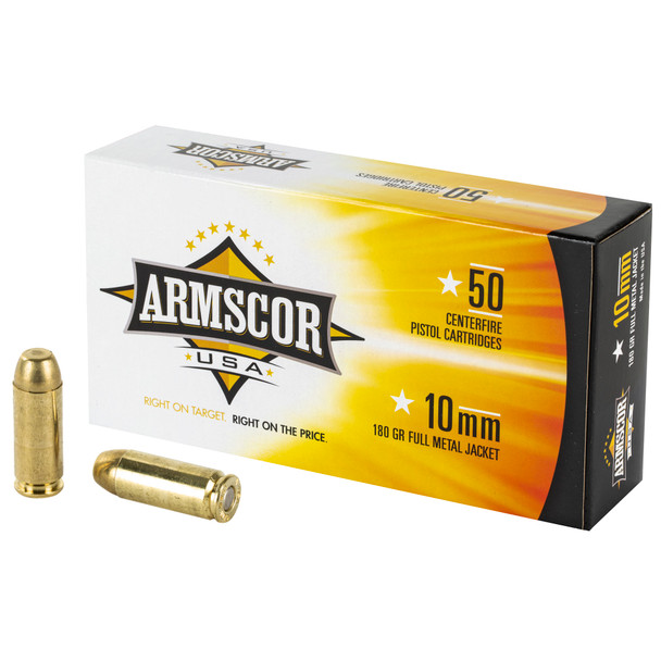 Armscor, 10MM, 180 Grain, Full Metal Jacket, 50 Round Box