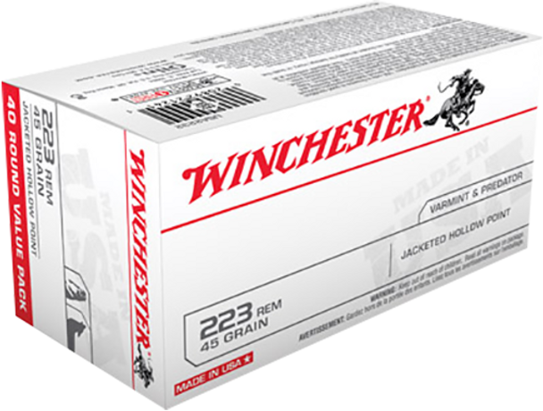 Winchester USA - 223 Rem 45 gr JHP - 40 Rds