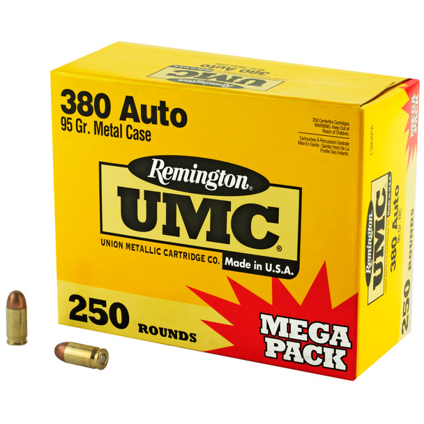 Remington UMC - 380 ACP 95 Gr FMJ Mega Pack - 250 Rds