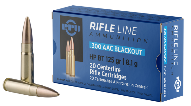 PPU - 300 Blackout, 125 gr, Hollow Point Boat-Tail (HPBT) , 20 Rd (PP300BH)