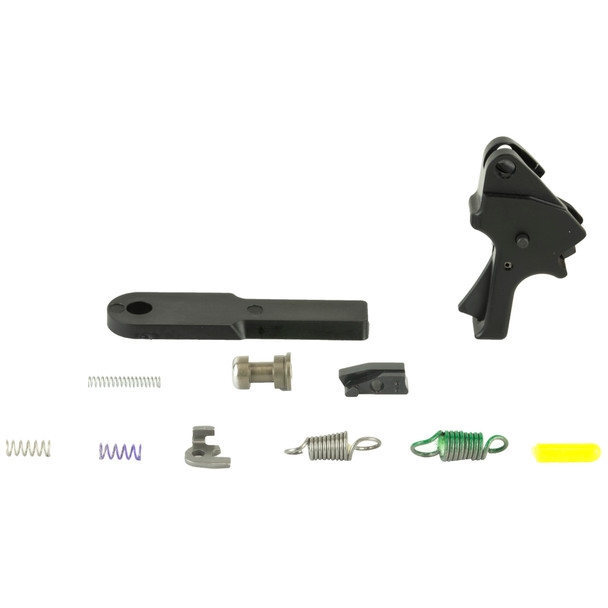 Apex Tactical Specialties, Flat-Faced Forward Set Sear & Trigger Kit For M&P M2.0, Kit Includes - Flat-Faced Forward Set Trigger, Forward Set Sear Actuator, 2-Dot Fully Machined Sear, Heavy Duty Sear Spring, Duty/Carry Sear Spring, Trigger Return Spring, Duty/Carry Trigger Return Spring, Striker Block, Spring and Talon Tactical Tool, Slave Pin, Black Finish
