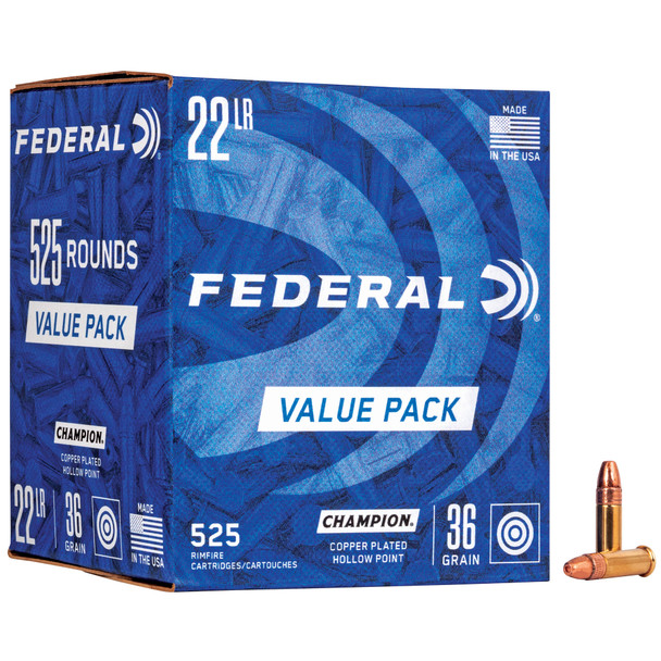 Federal - Champion 22LR - 36GR Hollow Point - 525 Rd Box