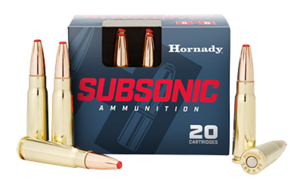 Hornady, Subsonic, 7.62X39, 255 Grain, Subsonic eXpanding Projectile, 20 Round Box 80787 090255807875
