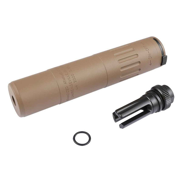 AAC - M4-2000 - 5.56 Suppressor W/ Muzzle Device - FDE