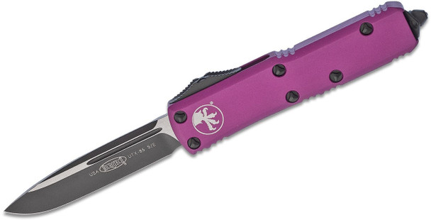 MICROTECH - UTX-85 - Single Edge- Violet Handle - Black Plain Edge Blade (231-1 VI)