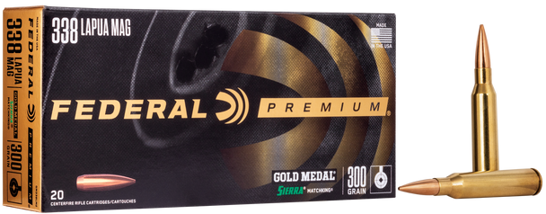 Federal Premium Gold Medal 338 Lapua 300gr Sierra Match King - 20rd Box