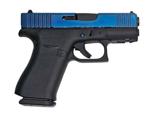 Glock 43X FR 9mm Pistol Cobalt Blue Engraved