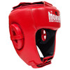Morgan Platinum Open Face Leather Head Guard (Red)