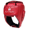 Morgan Platinum Open Face Leather Head Guard (Red)