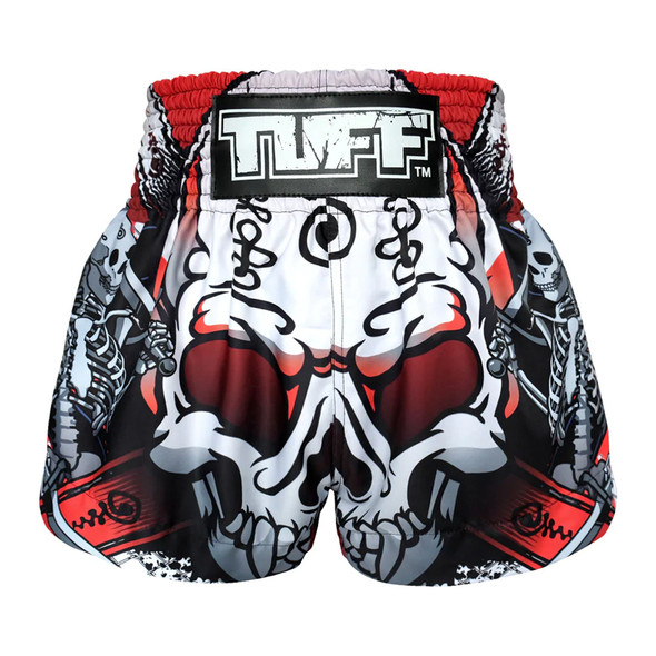 TUFF White Devil Skull Muay Thai Shorts