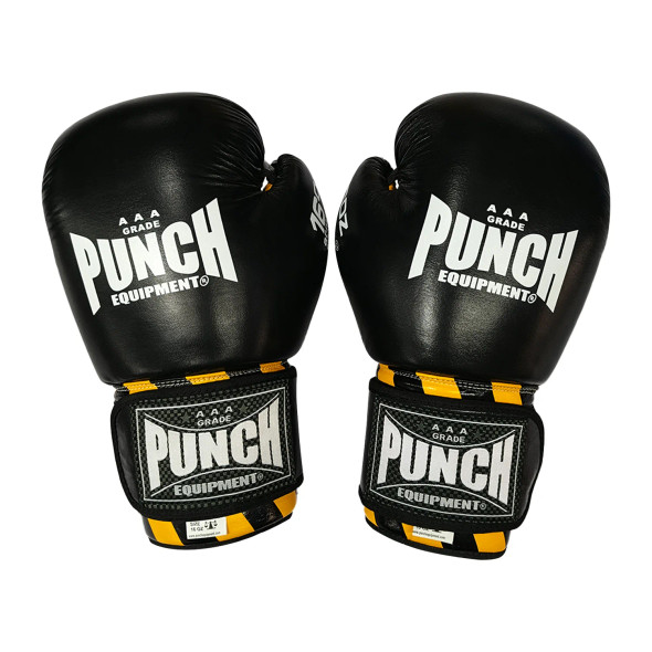 Punch Armadillo "Safety" Leather Boxing Gloves (Black)