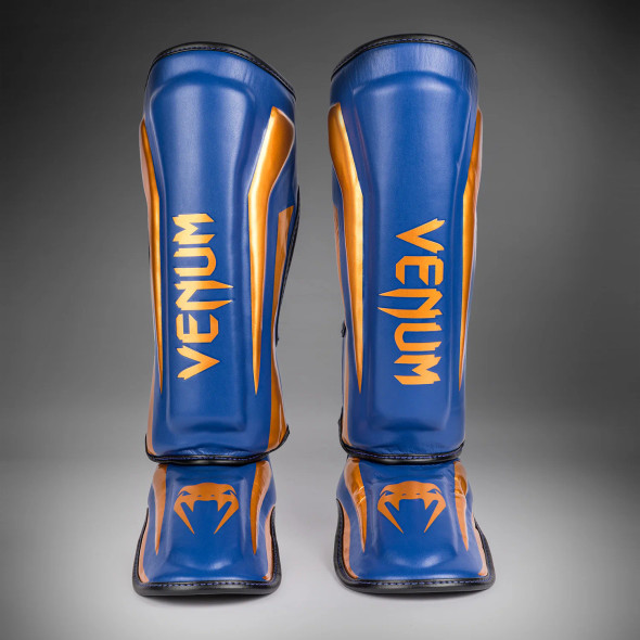 Venum Elite Shin Guards Royal Blue/Gold - Special Edition