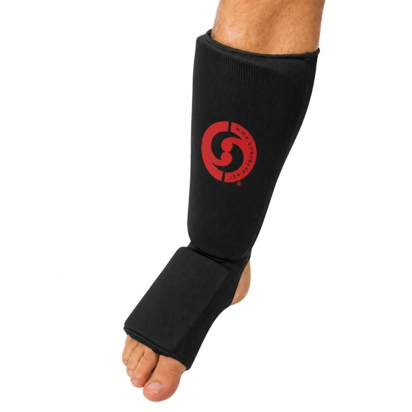 core cotton shin and instep black front