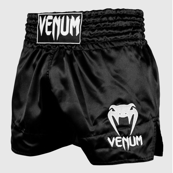 Venum Classic Muay Thai Shorts (Black with White logo)