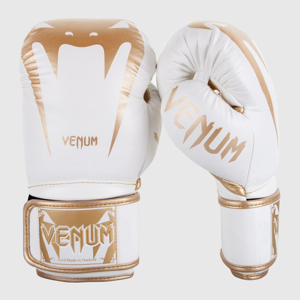 Venum Giant 3.0 Boxing Gloves - Nappa Leather (White/Gold)
