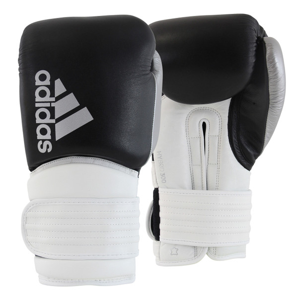 Adidas Hybrid 300 Boxing Gloves - Black/Silver